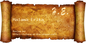 Halama Erika névjegykártya